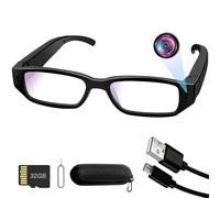 UYIKOO Caméra Espion Lunettes, 32Go Mini Lunette Espion, 1080P HD Camera Cachee Portable Mini Camera de Sport Enregistreur Vidéo Caméscope Prise de Photos pour Intérieur/Extérieur