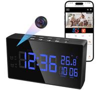 UYIKOO Caméra Espion WiFi 2,4/5GHz, Mini Camera Cachée sans Fil HD 1080P, Micro Camera Espion Réveil a Distance Caméra de Surveillance Discrete Enregistreur Intérieur Nocturne Détection de Mouvement