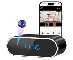 UYIKOO Camera Espion WiFi 5G, Mini Caméra Cachée Réveil sans Fil, 120° 1080P HD Micro Caméra Espion a Diastance avec Détection de Mouvement Vision Nocturne