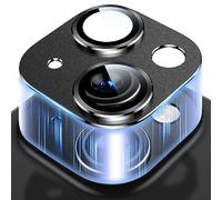 Uyiton Compatible avec iPhone 15 /iPhone 15 Plus Caméra Protection, Conception Intégrale Verre Trempé Protection Objectif Caméra Arrière Compatible avec iPhone 15 /iPhone 15 Plus - Noir