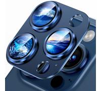 Uyiton Compatible avec iPhone 15 Pro/iPhone 15 Pro Max Caméra Protection, Conception Intégrale Verre Trempé Protection Objectif Caméra Arrière Compatible avec iPhone 15 Pro/iPhone 15 Pro Max- Bleu