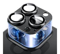 Uyiton Pour iPhone 14 Pro/iPhone 14 Pro Max Caméra Protection, Conception d'une Seule Pièce Alliage D'aluminium Verre Trempé Protection Objectif Caméra Arrière - Noir