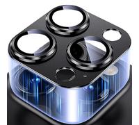 Uyiton Pour iPhone 15 Pro/iPhone 15 Pro Max Caméra Protection, Conception Intégrale Verre Trempé Protection Objectif Caméra Arrière Pour iPhone 15 Pro/iPhone 15 Pro Max - Noir