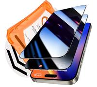 Uyiton pour iPhone 15 Pro Max Protection D'écran Anti-Espion - 28° Privacy Film 9H TOP Dureté Verre Trempé [Installation Automatique] Couverture Complète Protection pour iPhone 15 Pro Max, 2 Pièces