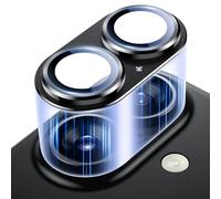 Uyiton Pour iPhone 16/iPhone 16 Plus Caméra Protection, Conception Intégrale Verre Trempé Protection Objectif Caméra Arrière Pour iPhone 16/iPhone 16 Plus - Noir