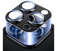 Uyiton Pour iPhone 16 Pro/iPhone 16 Pro Max Caméra Protection, Conception Intégrale Verre Trempé Protection Objectif Caméra Arrière Pour iPhone 16 Pro/iPhone 16 Pro Max - Noir