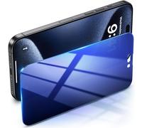 Uyiton Protection d'écran de confidentialité pour iPhone 15 Pro Max, couleur froide unique, protection de la vie privée à 28°, plus dur que le saphir naturel, couverture d'écran en verre trempé 9H+,