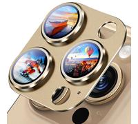 Uyiton Protection d'objectif d'appareil photo compatible avec iPhone 16 Pro/iPhone 16 Pro Max - [Pas facile à casser] [Forte adsorption] [Compatible avec les coques] Coque en verre trempé pour