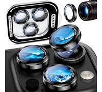 Uyiton Protection d'objectif d'appareil photo en verre trempé de qualité militaire pour iPhone 13 Pro Max/13 Pro - [Design 2025] Protection d'appareil photo en métal trempé de qualité militaire, pour