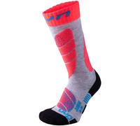 UYN Chaussettes de ski enfants light grey/coral fluo - 27-30