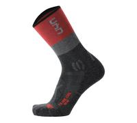 Uyn Chaussettes de sport gris / gris foncé / rouge pastel / noir, Taille 35-36