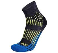 UYN Chaussettes Run Shockwave pour homme, anthracite/bleu roi/jaune fluo, 39/41