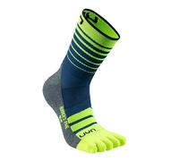 UYN Homme Runner's Five Socks, Blue/Yellow Fluo, 42-44 EU