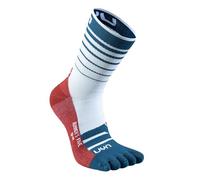 UYN Homme Runner's Five Socks, White/Blue Poseidon/Red, 42-44 EU