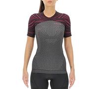 UYN Lady Running Coolboost Ow Shirt SH_SL Pantalon de Pluie pour Femme, Gris Dawn/Rose Brillant, XS