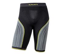 UYN Man Running Alpha Ow Short de Course pour Homme S Gris Charbon/Jaune.