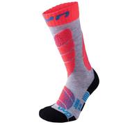 UYN Mixte enfant Ski Chausssettes Chaussettes, Light Grey/Coral Fluo, 6 ans EU
