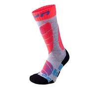 UYN Mixte Ski Socks, Gris Clair/Corail Fluo, 24-26 EU