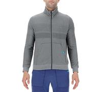 UYN O101994 Natural Training Ow Full Zip Long SL_ T-Shirt Men's Gris chiné M