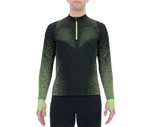 UYN O102095 Running EXCELERATION Long SL.Zip UP T-Shirt Men's Noir/Jaune Fluo S