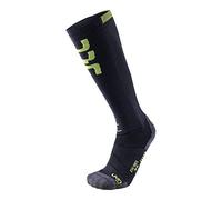 UYN Ski Evo Race Socks Homme, Anthracite/Vert Citron, 35/38