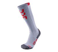 UYN Ski Evo Race Socks Women's, Gris Clair/Rouge, 41-42
