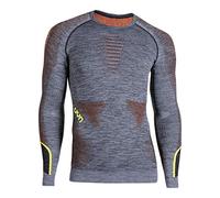 UYN U100015 AMBITYON UW LG_SL. Melange T-Shirt Men's Noir Chiné/Orange/Jaune XL