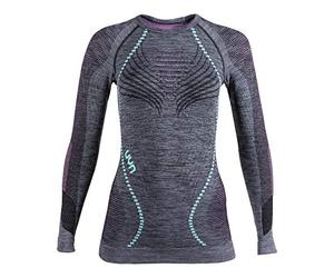 UYN U100023 AMBITYON UW LG_SL. Melange T-Shirt Women's Noir Mélange/Rose/Aqua M