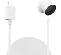UYODM Cordon d'alimentation de 10 m compatible avec Google Nest Cam extérieur ou intérieur, batterie (2e génération) - Câble de charge résistant aux intempéries avec adaptateur pour alimenter votre