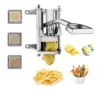 Uyoyous Coupe-frites mural, coupe-pommes de terre pour frites avec lames de 1,3 cm, 0,95 cm, 0,63 cm, trancheuse en acier inoxydable de qualité professionnelle pour légumes et fruits pour concombre