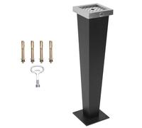 uyoyous Poubelle d'extérieur sur pied en V - design minimaliste, poubelle verticale en acier inoxydable, conteneur à déchets verrouillable pour extérieur/intérieur/patio/bar, résistante au vent