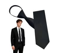 UYRVAPE 1 pièce Cravate pour hommes faite à la main, 8CM Étroit Slim Disponibles, Cravate Unie pour Mariage, Affaires Formelle, cadeau de fête des pères(noir01)