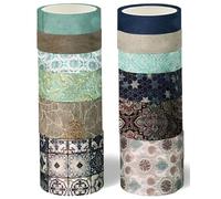 UYRVAPE 12 Rouleaux Millésime Washi Tape Set Maigre Rétro Ruban Adhésif Décoratif Masking Tapes pour Arts, Bullet Journal, masking tape, Scotch Scrapbooking, Bricolage, Emballage (Style vintage)