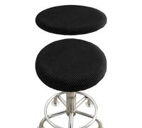 UYRVAPE 2pcs Housse Tabouret Rond Noir - Extensible Housse Tabouret de Bar Rond, Lavable et Anti-Poussière Housse Tabouret, Lavable Facile d'entretien Doux et Durable, pour Tabouret(30-40cm)