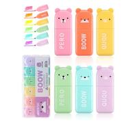 UYRVAPE 6 pièces Mini Stylos Surligneurs, 6 Couleurs Marqueurs à Surligner, Surligneurs en Forme de Ours pour mettre en évidence un journal intime ou un carnet à l'école