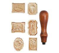UYRVAPE 6pcs Cachet de Cire - Sceau de Sceau Vintage en Cire, Tampon Cire à Sceller avec Poignée en bois, Kit de Sceau de Cire à Sceller pour Mariage, Enveloppes, Invitations