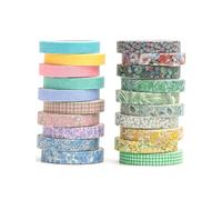 UYRVAPE Millésime Washi Tape Set Maigre Rétro Ruban Adhésif Décoratif Masking Tapes pour Arts, Bullet Journal, Scrapbooking, Bricolage, Emballage, Motif floral(20 rouleaux)