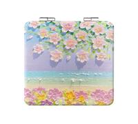 UYRVAPE Miroir Compact Peinture à l'huile Fleur Rétro - Sac à Main, Maquillage de Voyage Portable, Pliable Grossissant 1x/2x (Style 3)