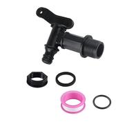 UYRVAPE Robinets d'écoulement pour citerne d'eau de pluie, robinet 3/4" en plastique de rechange avec joint contre-écrou bande d'étanchéité pour réservoir d'eau de pluie, avec joints en caoutchouc