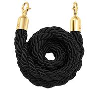 UYSELA Corde Barriere, Cordon Séparation avec Mousquetons, Cordes de Barrière Post Queue Line pour Les Grands Événements et Les Salles de Cinéma,3.3ft/100cm-Schwarz