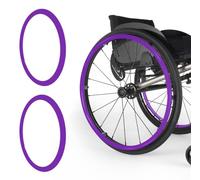 UYSELA Housses De Main Courante pour Fauteuil Roulant 1Paire Jante pour Fauteuil Roulant Fauteuil Roulant Roue Arrière Couverture pour Améliorer La Prise en Main,Violet,24in