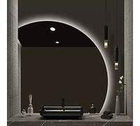 UYSELA Miroir Mural pour Salle de Bain,Miroir décoratif rétroéclairé en Demi-Cercle avec Interrupteur Tactile,Miroir de Salle de Bain Anti-buée et antidéflagrant,Miroir de courtoisie Mural à intens