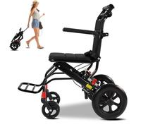 UYSELA Nouveau Fauteuil Roulant Pliable Léger, Chaise Roulante de Transport Ultra Légère, Chariot Pliable Portable pour Adulte, Handicapé et Enfant,with Handle