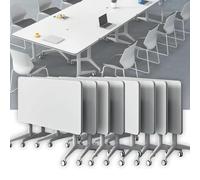 UYSELA Table de Conférence Modulable Pliante avec roulettes | Bureau de Séminaire pour Formations, Réunions, Conférences, Montage Facile
