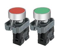 UYSSJTGAZ 2 interrupteurs à Bouton-Poussoir momentané 1 NO 22 mm SPST Noirs 660 V 10 A HB2-BA21-HH(Multicolored)