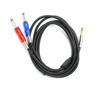 UYSTDMXKA Câble audio BLS0201 6,35 mm mâle vers double mono 6,35 mm, cordon audio métallique avec gaine en aluminium et amortisseur à ressort, convertisseur stéréo vers double mono pour (5 mètres)