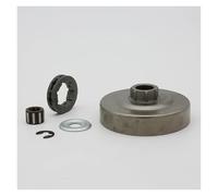 UYTGFO Convient for tronçonneuse Stihl MS 044 046 361 440 460 MS361 MS440 MS460 11280071000 Tambour d'embrayage 3/8 7T Pignon Roulement à aiguilles Rondelle de clip