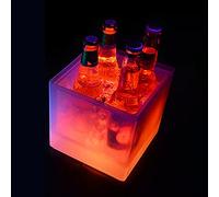 UYUH Seau à glace à LED, grande capacité pour rafraîchir le vin, les cocktails, la bière, les jus de fruits, le bar (rouge)