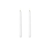 UYUNI Éclairage Bougie LED conique sans flamme | Fausse bougie à piles avec flamme 3D vacillante, blanc nordique (Blanc nordique, W2.3 x H25 cm)