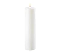 UYUNI Éclairage Bougie LED pilier sans flamme | Fausse bougie à piles avec flamme 3D vacillante, blanc nordique, 7,8 x 10 cm